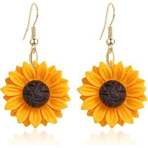 Whimsical Sunflower Dangle Earrings | Colorful Charm Jewelry for Every Occasion